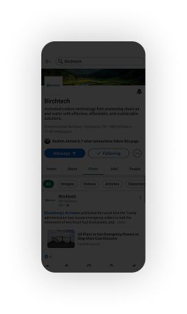 Birchtech LinkedIn page managed by Dart